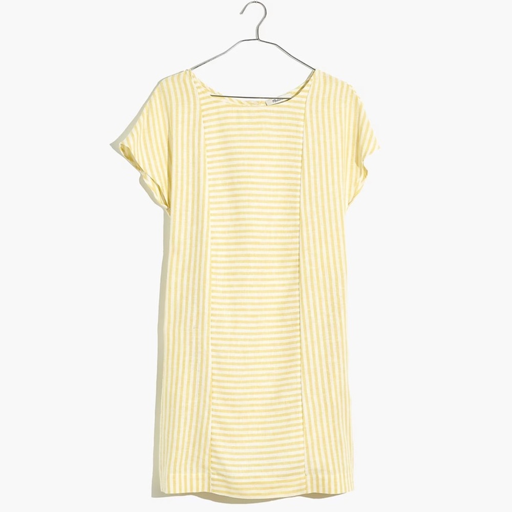 MADEWELL STRIP BUTTON back MINI DRESS